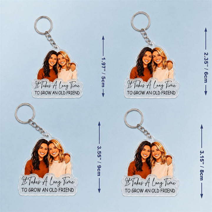 Personalized Semi Realistic Photo Acrylic Portrait Keepsake Keychain Fridge Magnet Car Hanger Visor Clip Gift to Capture Precious Moments with Best Friend