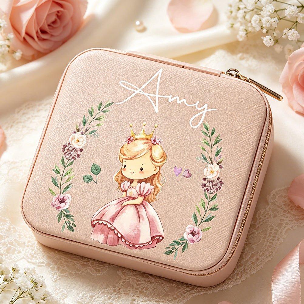 Personalized Unicorn Jewelry Box Custom Name Leather Travel Friendly Keepsake Organizer Gift for Girl