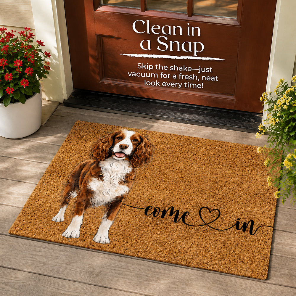Personalized Watercolor Pet Coir Doormat Custom Name Color Block Pet Welcome Mat Housewarming Gift for Dog Lovers