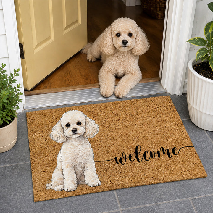 Personalized Watercolor Pet Coir Doormat Custom Name Color Block Pet Welcome Mat Housewarming Gift for Dog Lovers