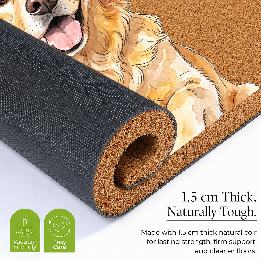 Personalized Watercolor Pet Coir Doormat Custom Name Color Block Pet Welcome Mat Housewarming Gift for Dog Lovers