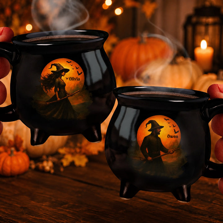 Personalized Witch Cauldron Coffee Mug Custom Halloween Witchy Design with Name Spooky Coffee Cup Halloween Gift for Best Friends Sisters Family and Witch Lovers