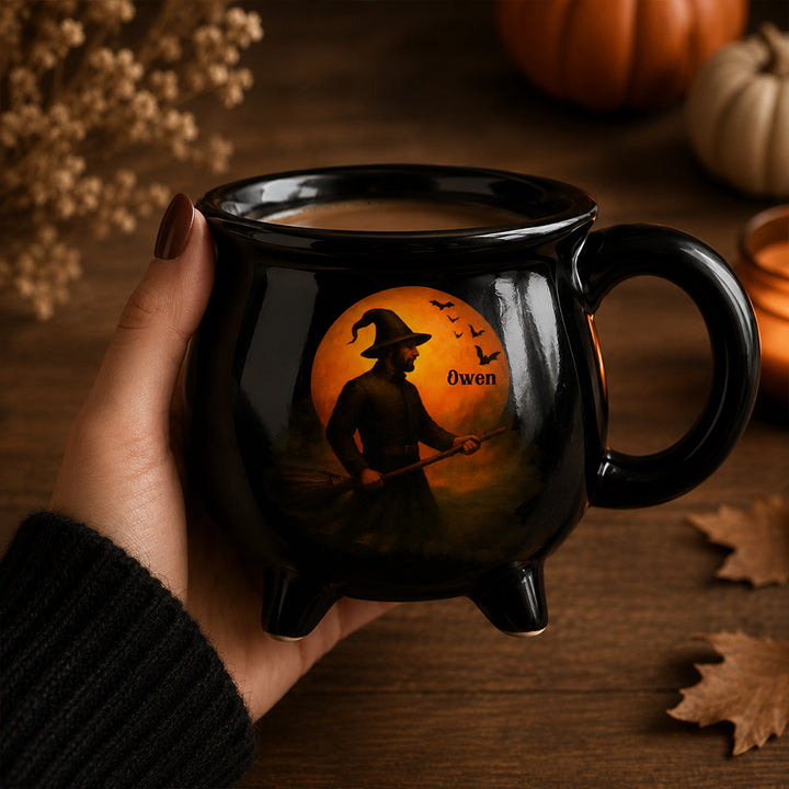 Personalized Witch Cauldron Coffee Mug Custom Halloween Witchy Design with Name Spooky Coffee Cup Halloween Gift for Best Friends Sisters Family and Witch Lovers