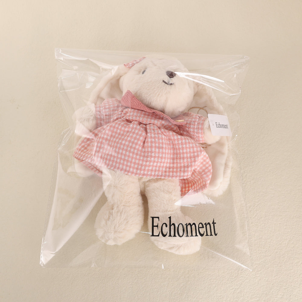 Echoment - Personalized Embroidered Name Bunny Plush Soft Rabbit Doll Baby Shower Gift for Nursery Daycare Baby Girls