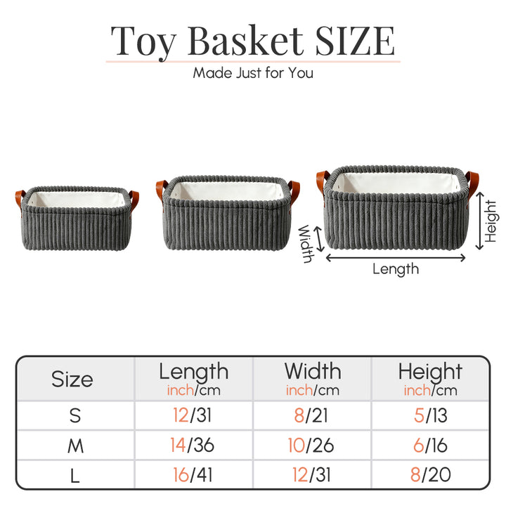 Personalized Dog Toy Basket Corduroy Pet Organizer Custom Name Yarn Embroidery Pet Storage Bin Home Decor Gift for Dog Owners Puppy Lovers Birthday Housewarming Keepsake