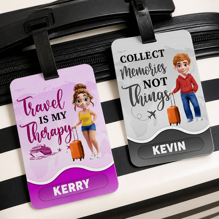 Personalized 3D Cartoon Luggage Tag Custom Character Name Travel Accessories Birthday Gift for Family Friends Travel Lovers