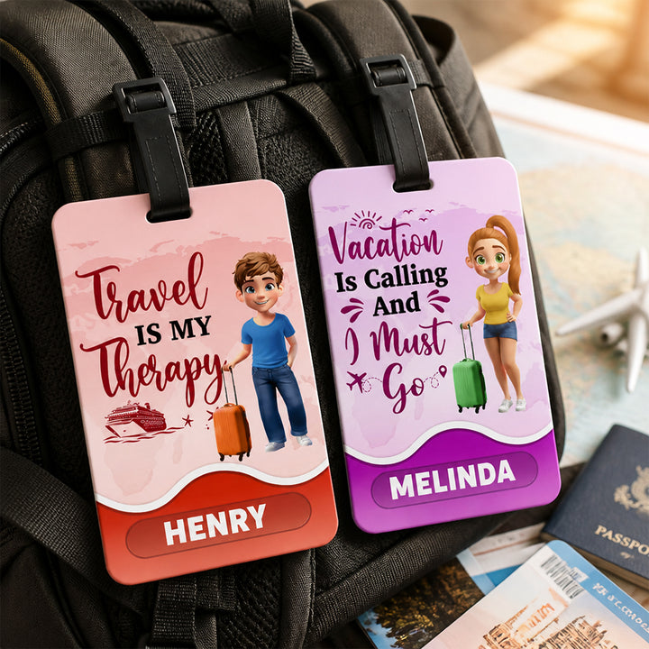 Personalized 3D Cartoon Luggage Tag Custom Character Name Travel Accessories Birthday Gift for Family Friends Travel Lovers