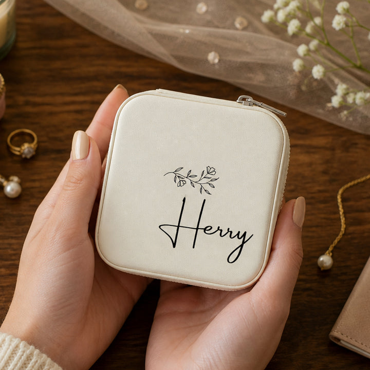 Personalized Floral Jewelry Box Custom Name Bridesmaid Mother&