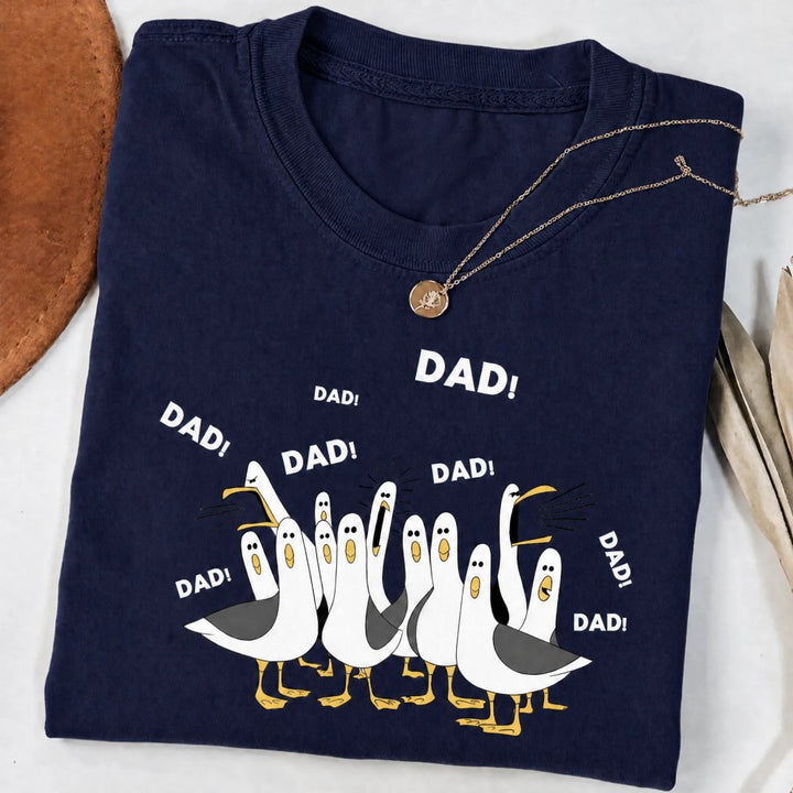 Personalized Funny Seagull T-Shirt for Mom Dad Teacher Custom Name Unisex Cotton Tee