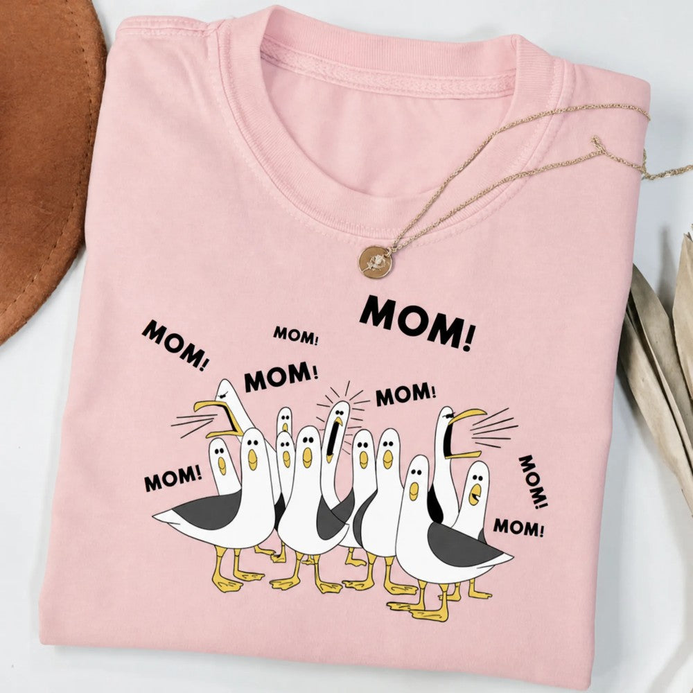 Personalized Funny Seagull T-Shirt for Mom Dad Teacher Custom Name Unisex Cotton Tee
