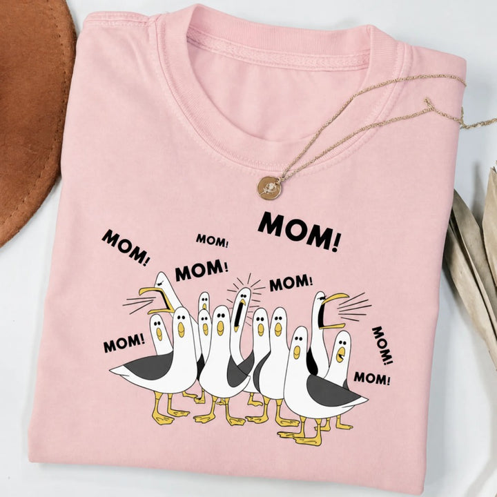 Personalized Funny Seagull T-Shirt for Mom Dad Teacher Custom Name Unisex Cotton Tee