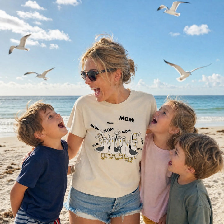 Personalized Funny Seagull T-Shirt for Mom Dad Teacher Custom Name Unisex Cotton Tee