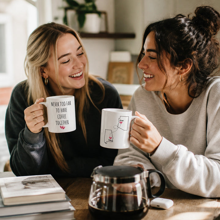 Personalized Long Distance Friendship Mug Ceramic Best Friend Moving Away Gift 11oz