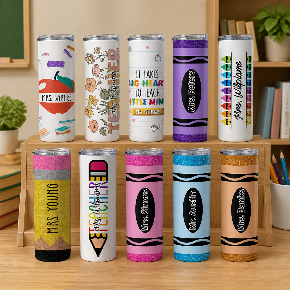 Personalized Teacher Tumbler Custom Name Teacher Appreciation End of Year Thank You Gift 20oz