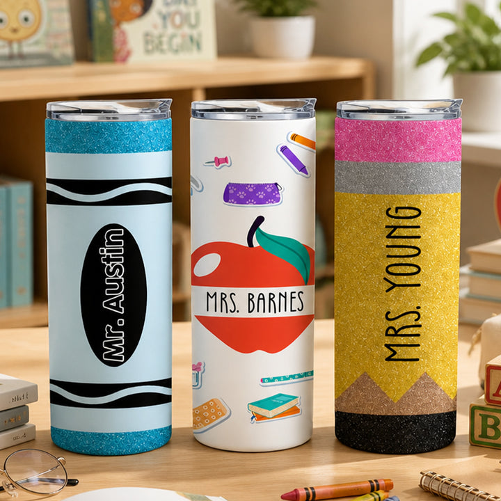 Personalized Teacher Tumbler Custom Name Teacher Appreciation End of Year Thank You Gift 20oz