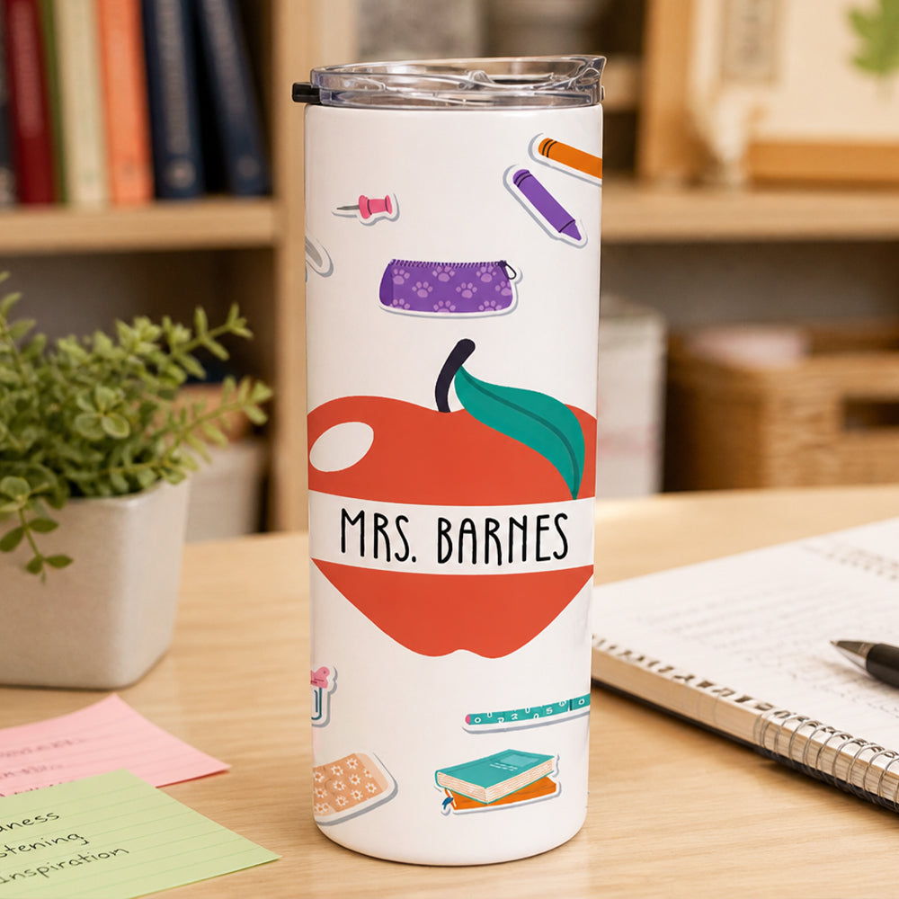 Personalized Teacher Tumbler Custom Name Teacher Appreciation End of Year Thank You Gift 20oz