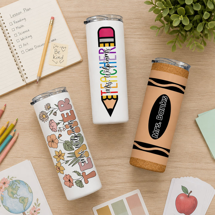 Personalized Teacher Tumbler Custom Name Teacher Appreciation End of Year Thank You Gift 20oz